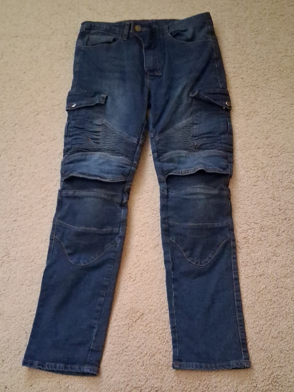 Volero Kevlar Motorcycle Denim Riding Jeans, Includes Knee And Hip Pads, M/L